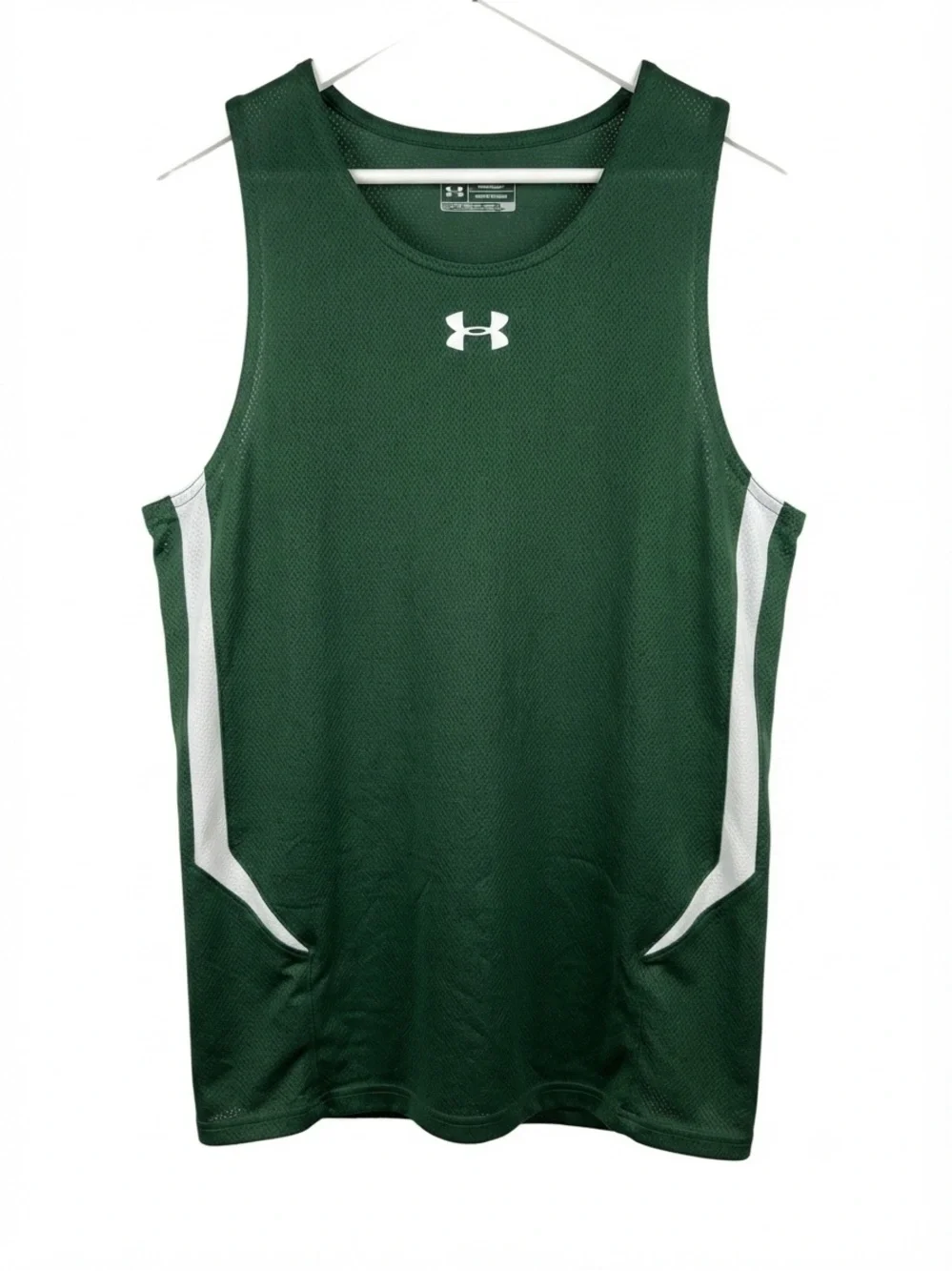 Under Armour Dark Green Sleeveless Athletic Tank with White Accents